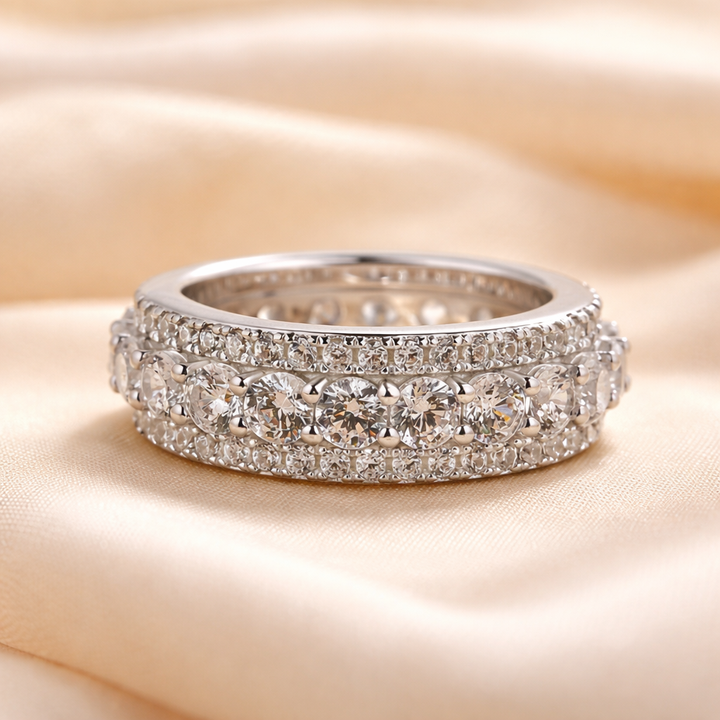 Retro stříbrný prsten nekonečná páska