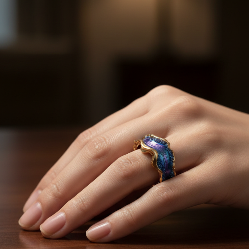 Vintage zlaté oceánské náušnice