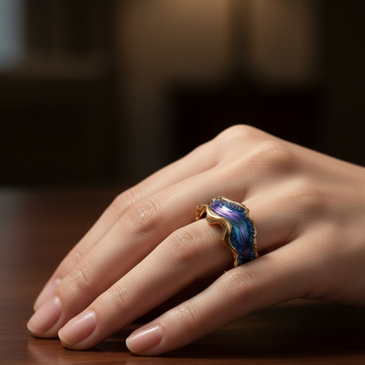 Vintage zlaté oceánské náušnice