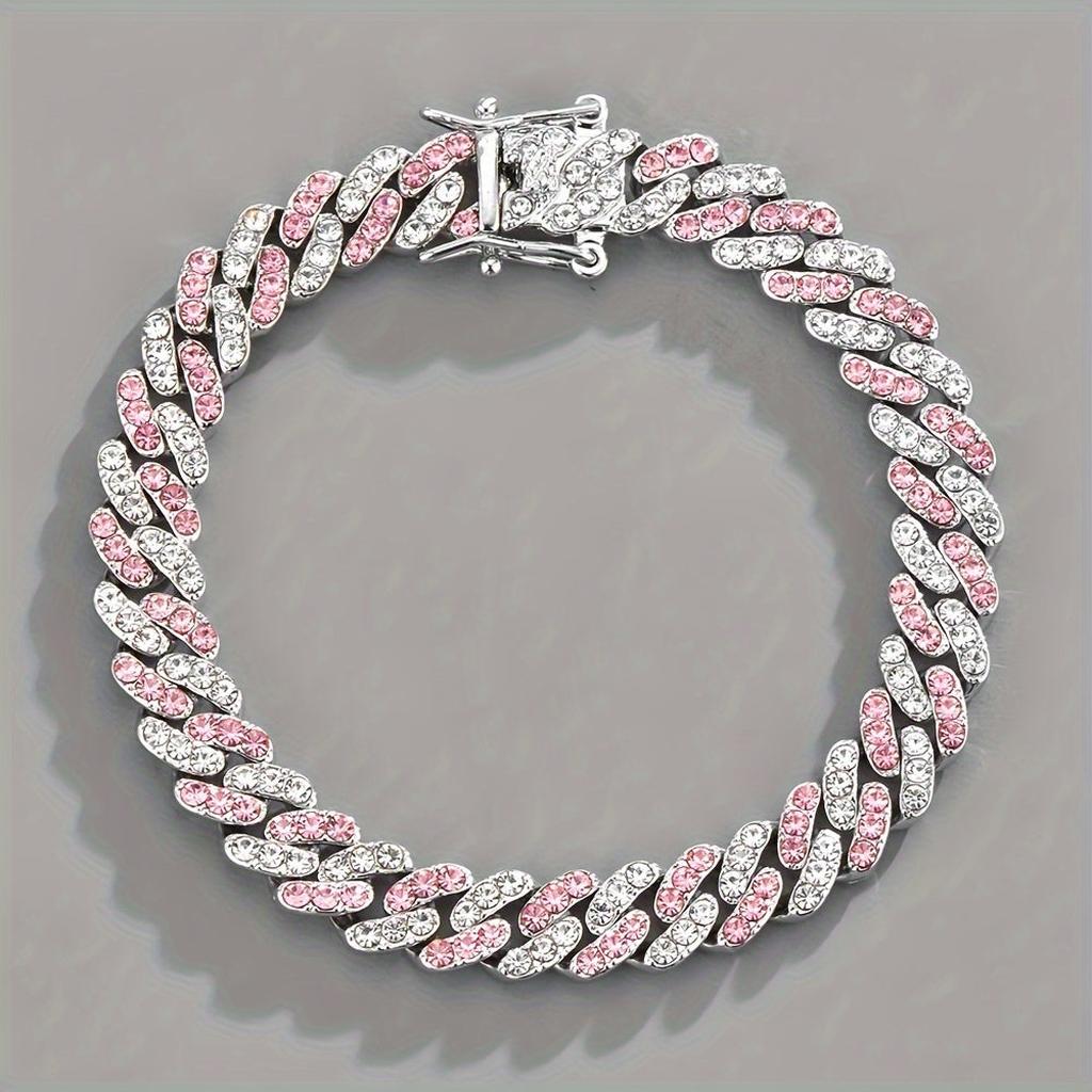 Arctische Roze Cubaanse Armband | Witte Goud
