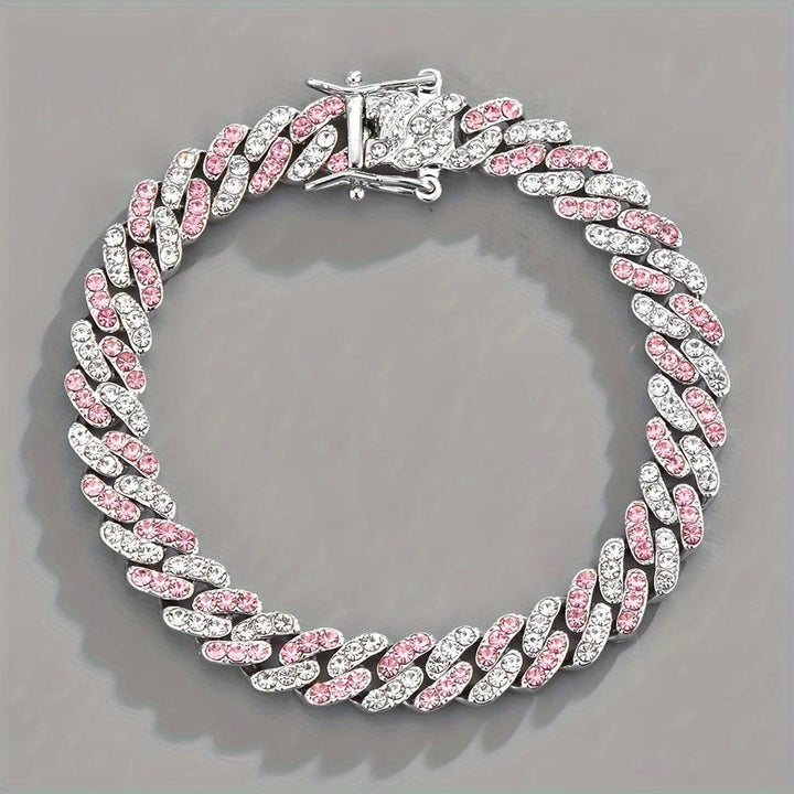 Arctische Roze Cubaanse Armband | Witte Goud