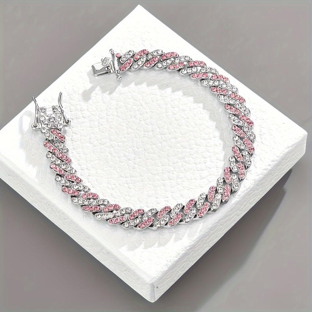 Arctische Roze Cubaanse Armband | Witte Goud