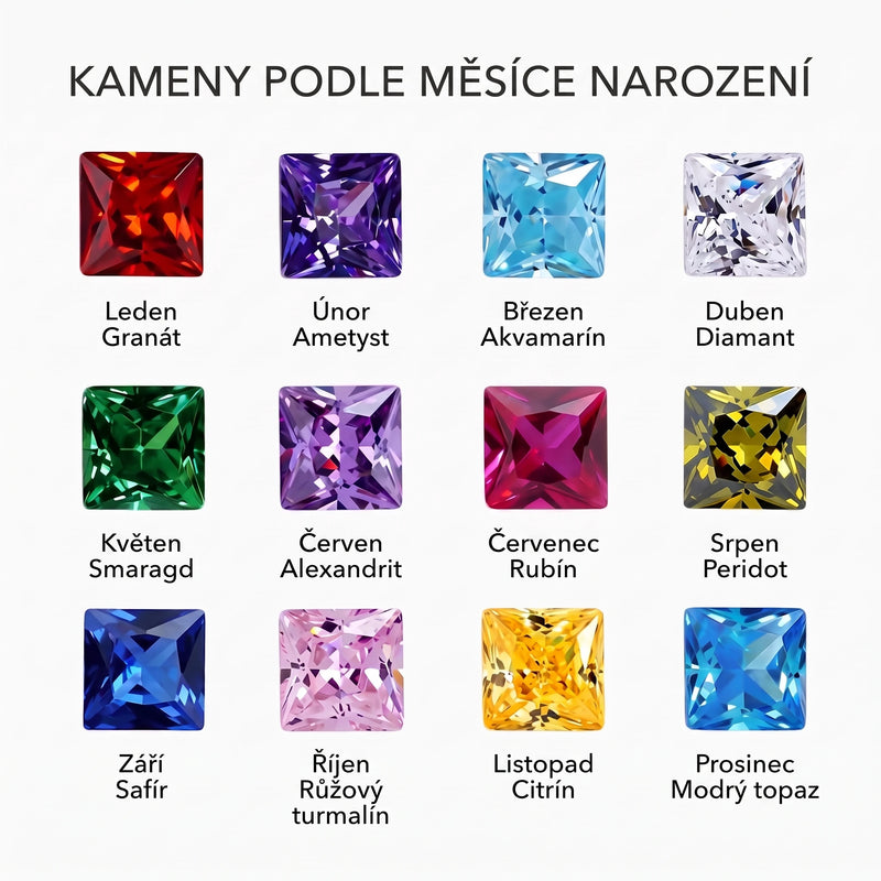 Korálkový náramek s iniciálou – kameny podle měsíce narození
