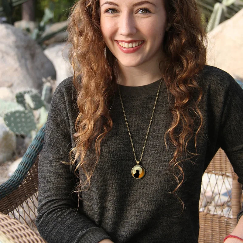 Náhrdelník duch lesa skleněný přívěsek