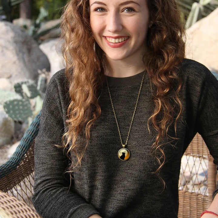 Náhrdelník duch lesa skleněný přívěsek