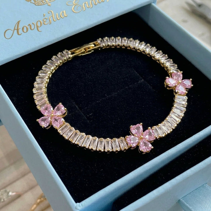 Hartarmband met Amethist en Klaver | Goud