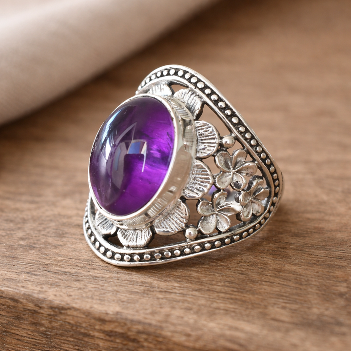 Prsten achát Haida ametyst