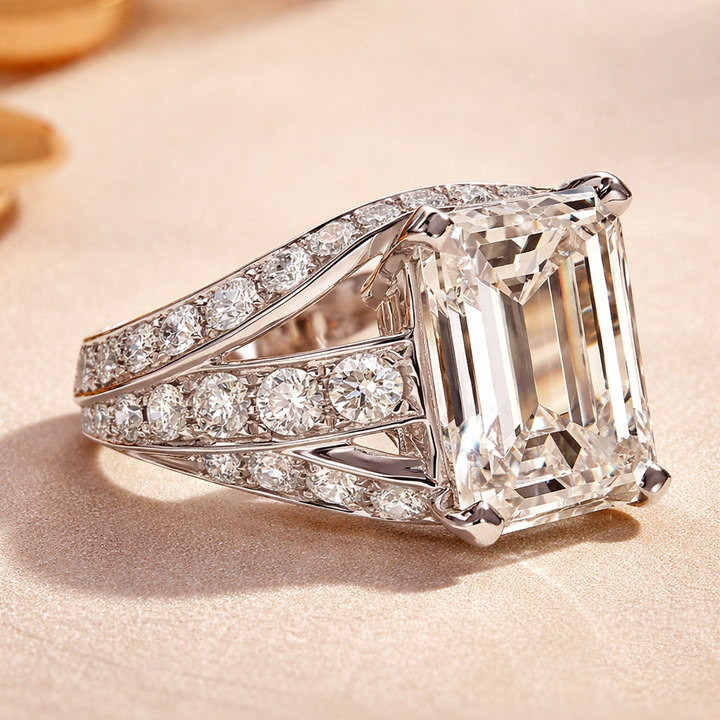 Čtvercový prsten slitina diamant