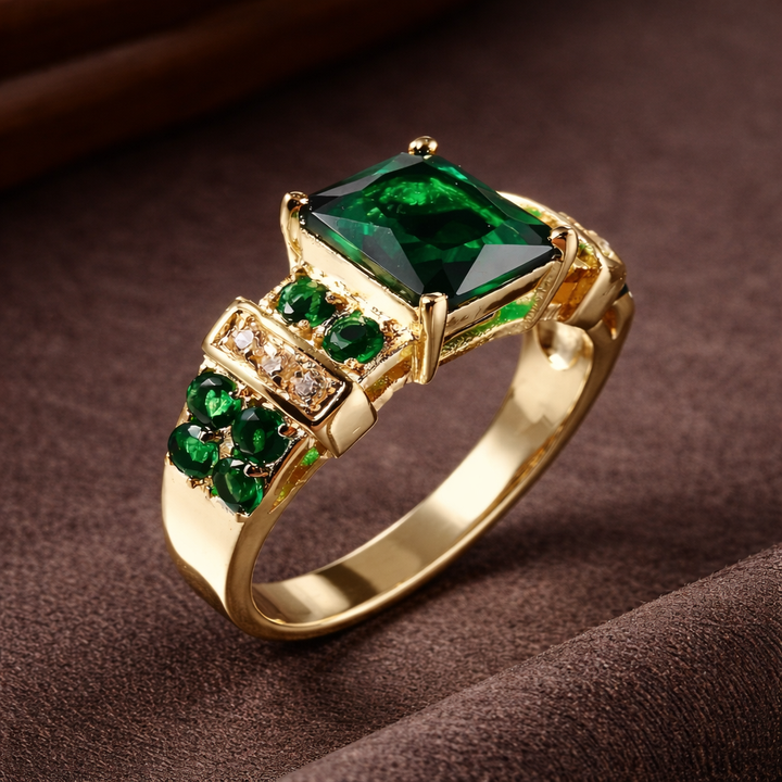 Okouzlující smaragdový prsten