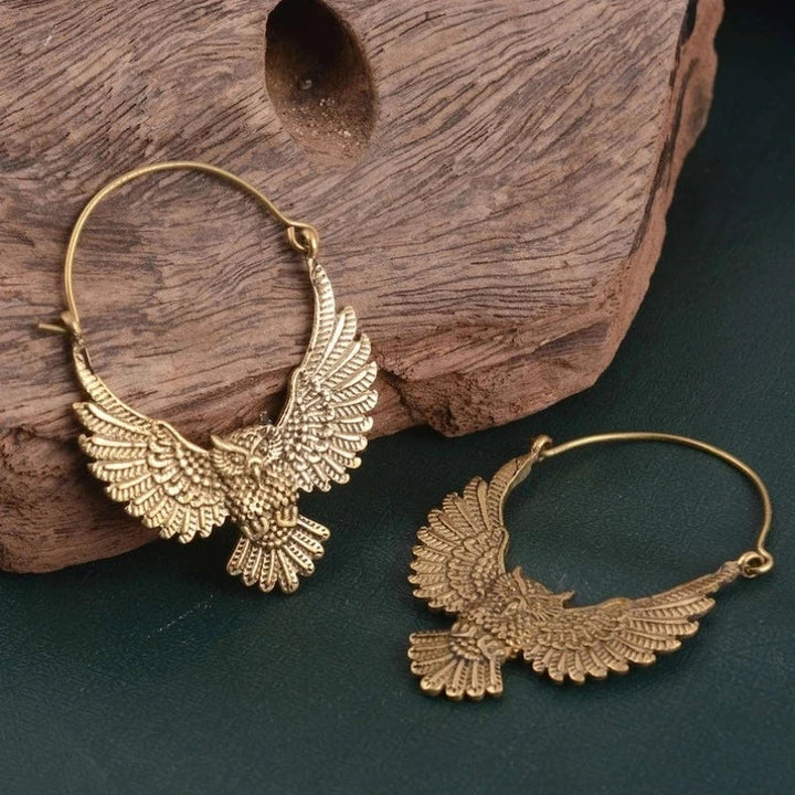 Vintage boho prohlášení náušnice sova