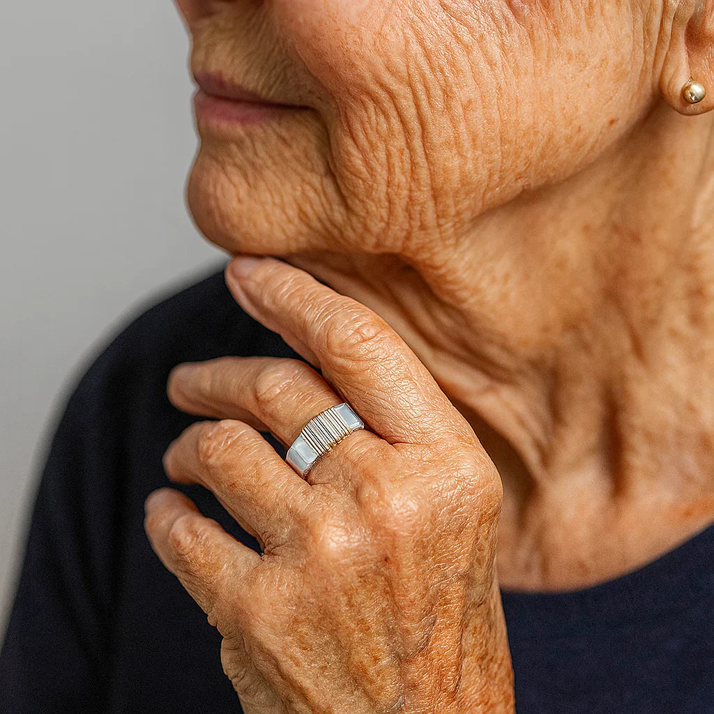 Boho prsten zlatý drát