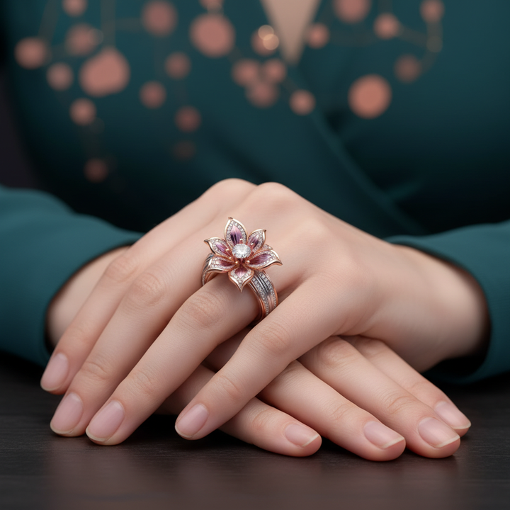 Prsten lotos růžový luxus