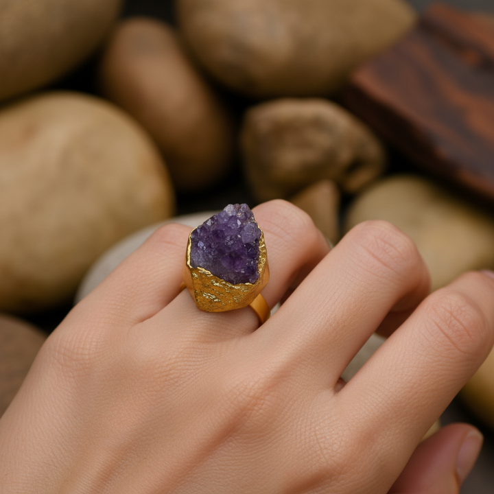 Prsten Lara s ametystem