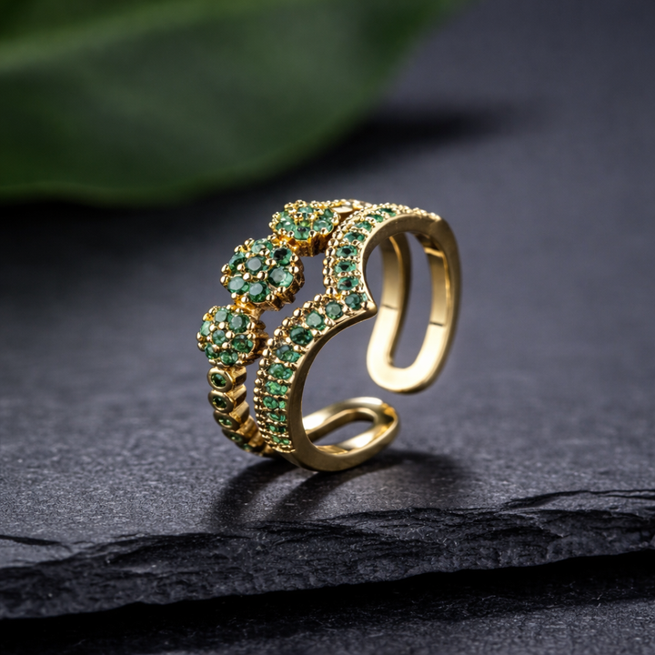 Zlatý prsten smaragdový lesk