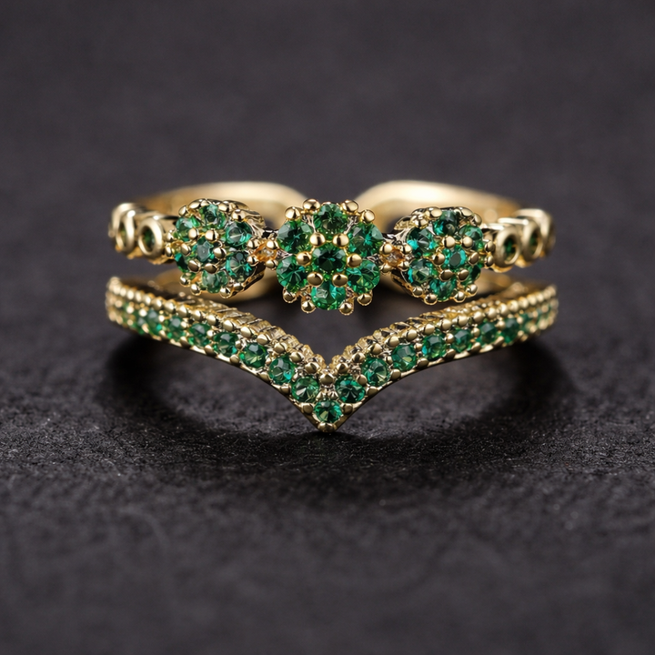 Zlatý prsten smaragdový lesk