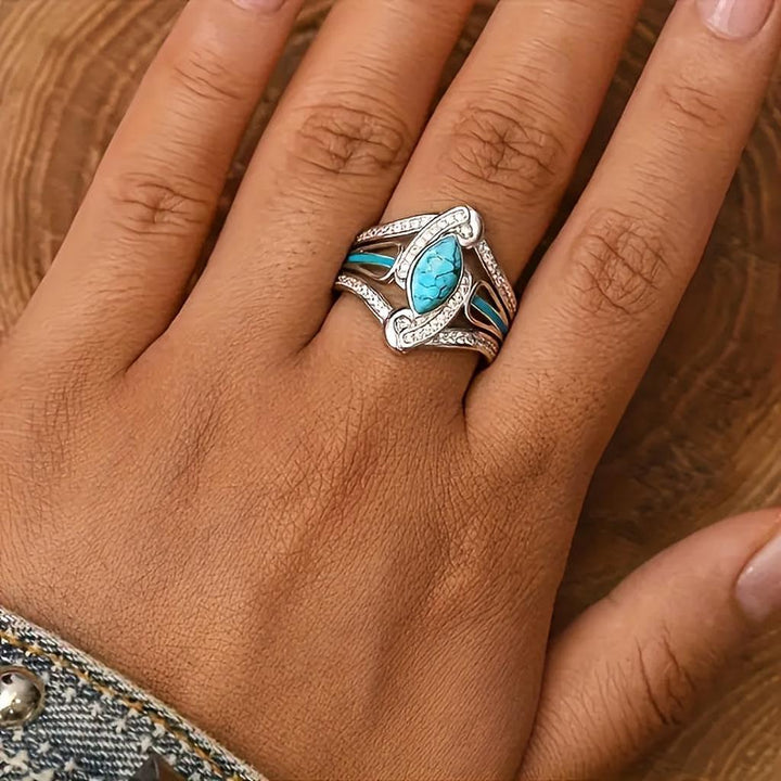 Ring met Turquoise van Wit Goud