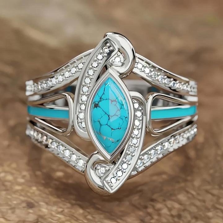 Ring met Turquoise van Wit Goud