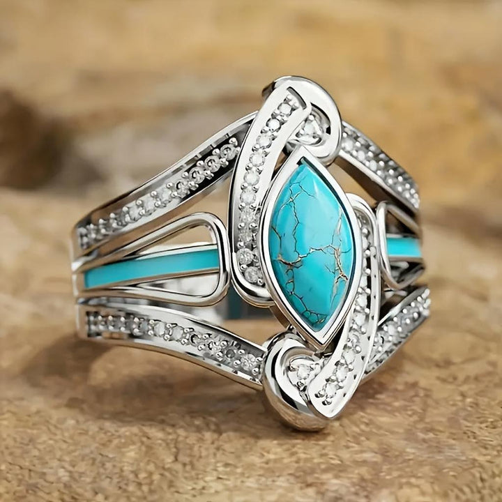 Ring met Turquoise van Wit Goud
