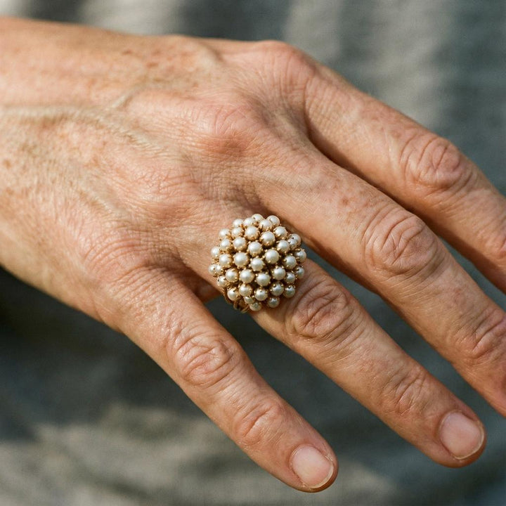 Ring met parel-inleg