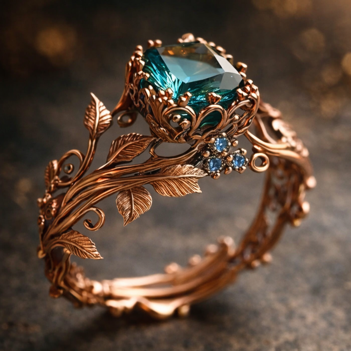 Přírodní prsten zelený krystal