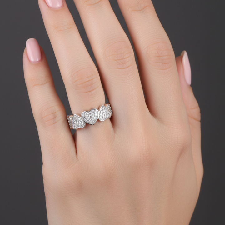 Prsteny srdce z krystalu