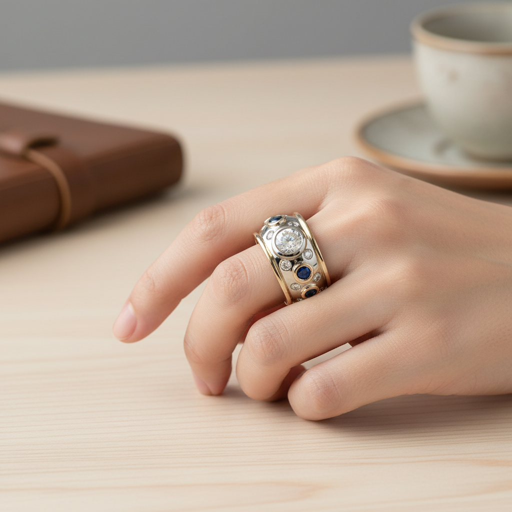 Retro prsten zlatý zirkoniový lem