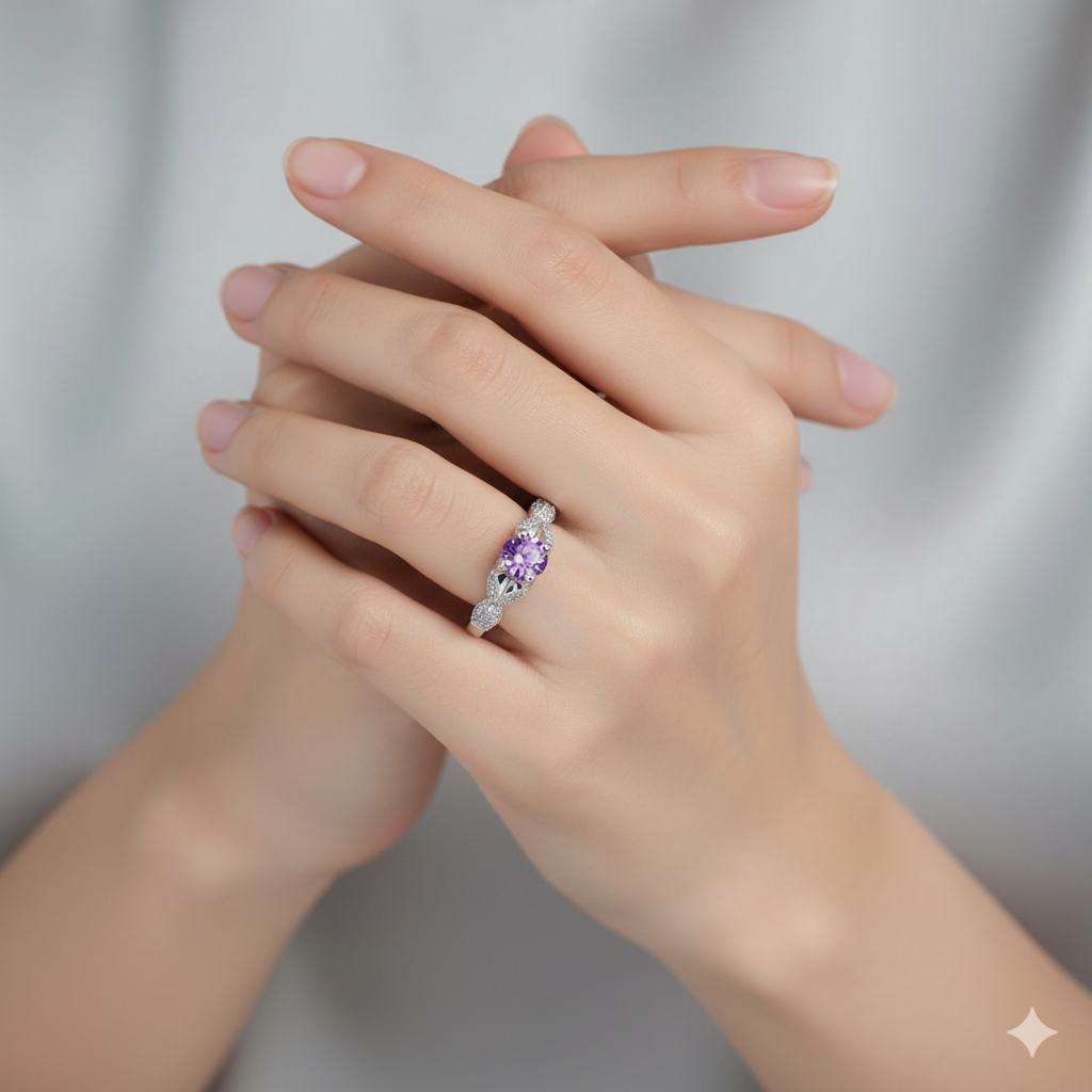 Prsten Brigitte ametyst