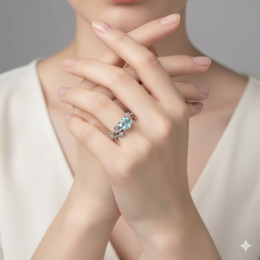 Prsten měsíční kámen stříbrná nerez