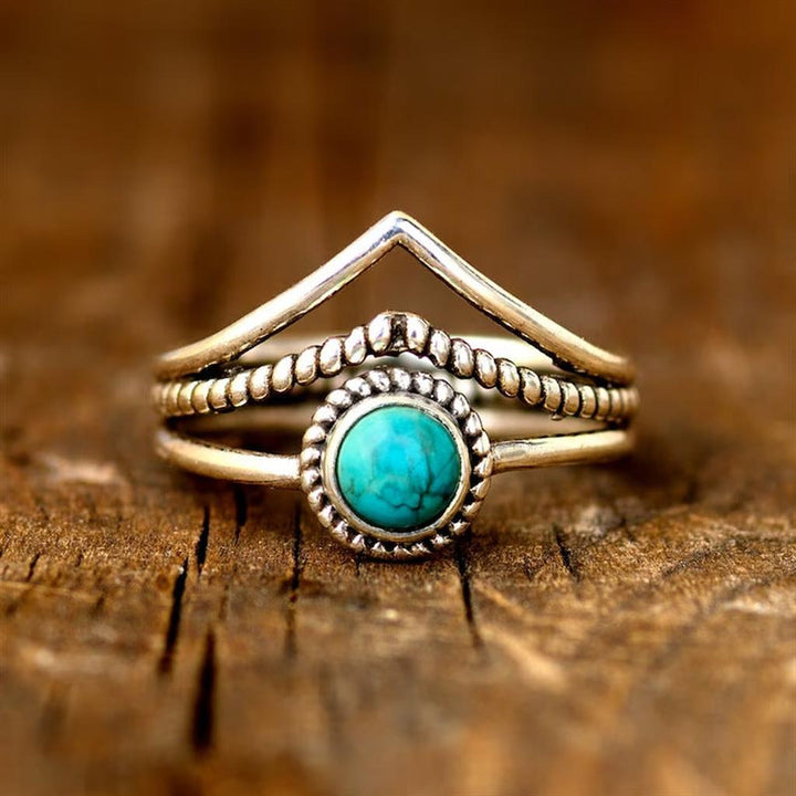 Gouden Ring met Turquoise Kralen