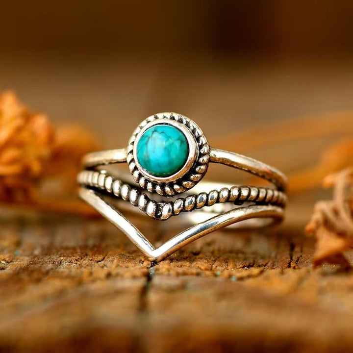 Gouden Ring met Turquoise Kralen