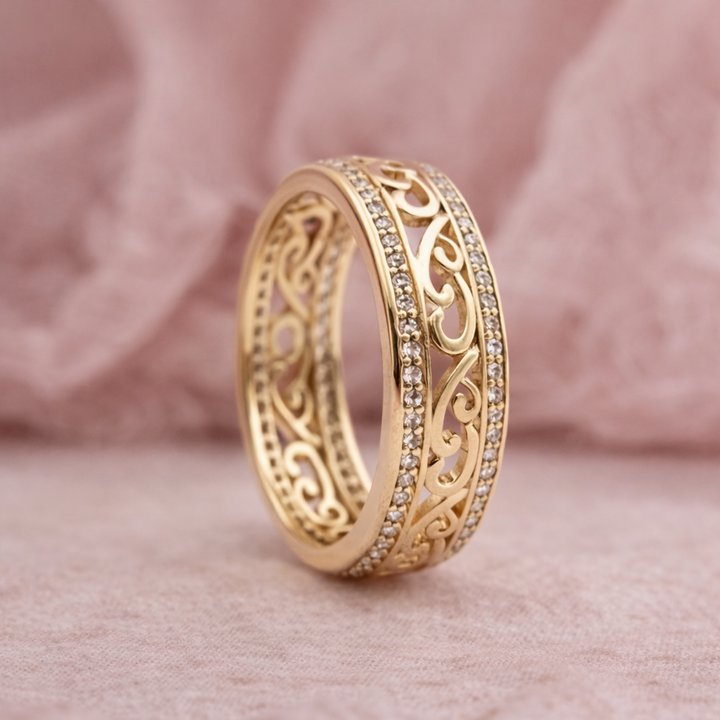 Zlatý lesklý otevřený prsten