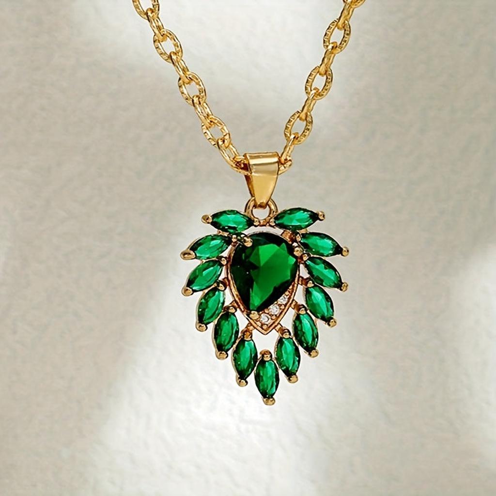 Náhrdelník srdce Matilde smaragd