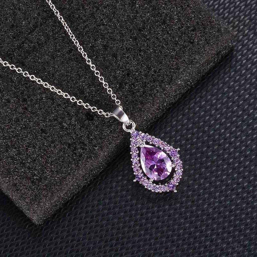 Halsketting en oorbellen Nadine Amethist