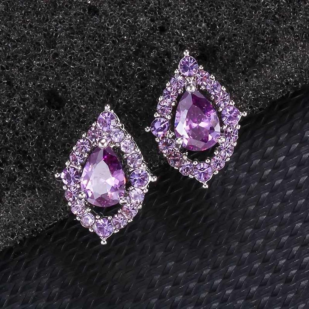 Halsketting en oorbellen Nadine Amethist