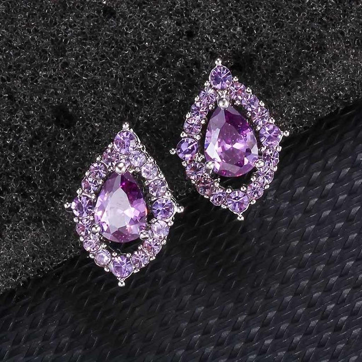 Halsketting en oorbellen Nadine Amethist