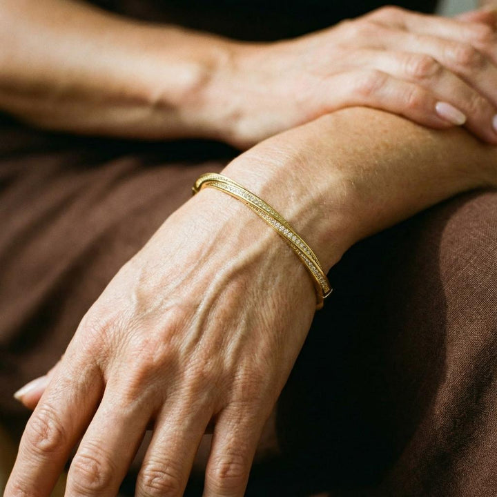 Elegantní krystalový náramek dvě řady