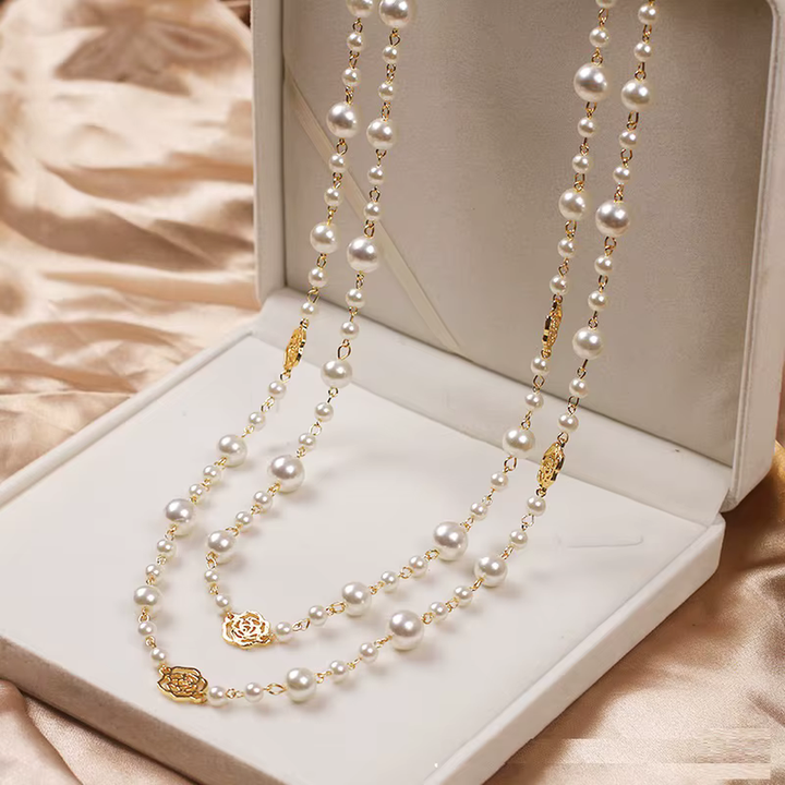 Elegante gouden ketting met parel