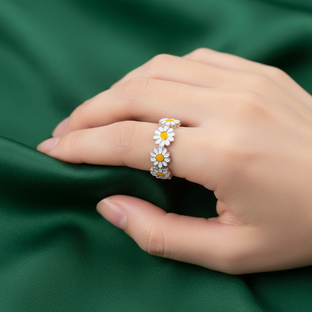 Jemný retro prsten zlato stříbro