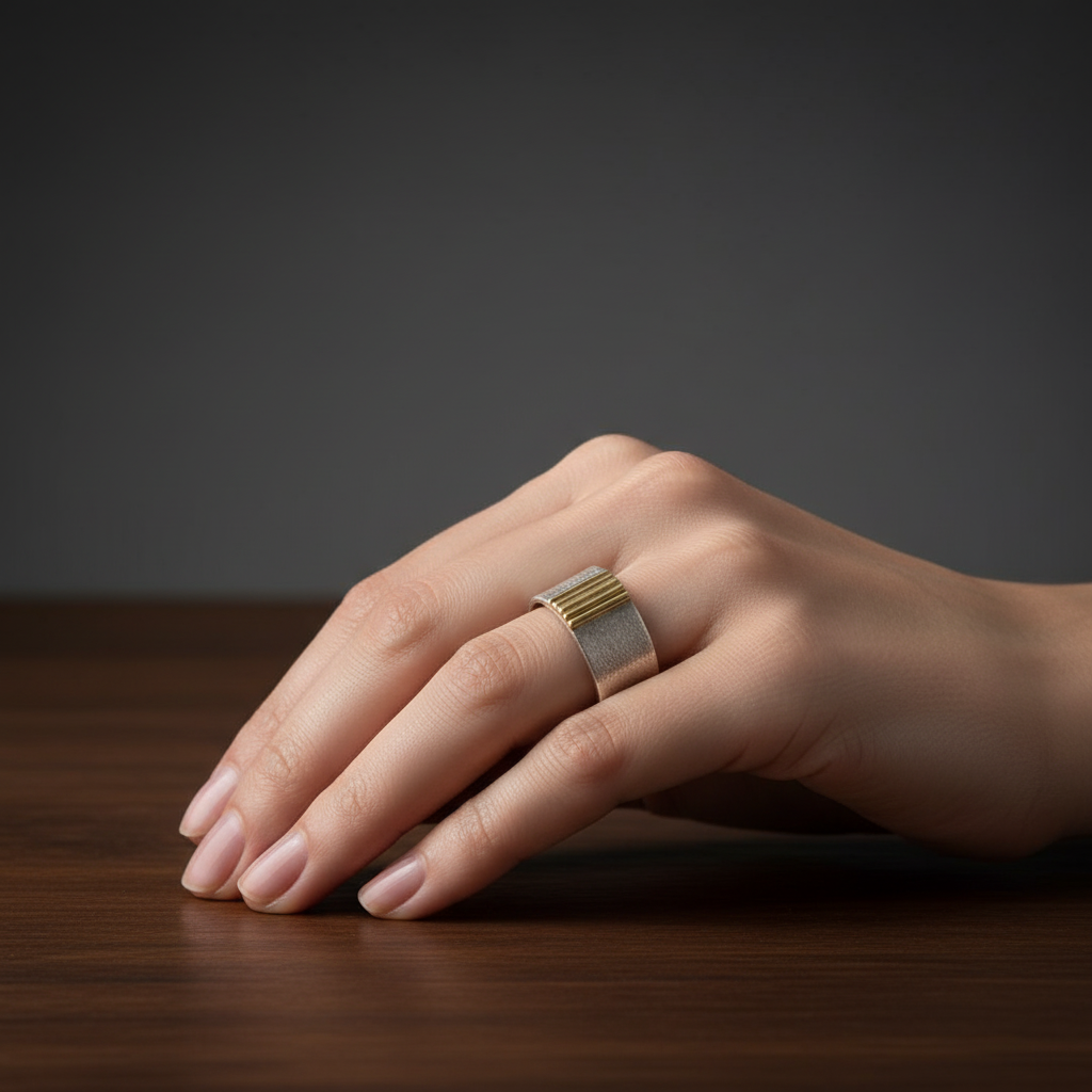 Jemný retro pozlacený prsten