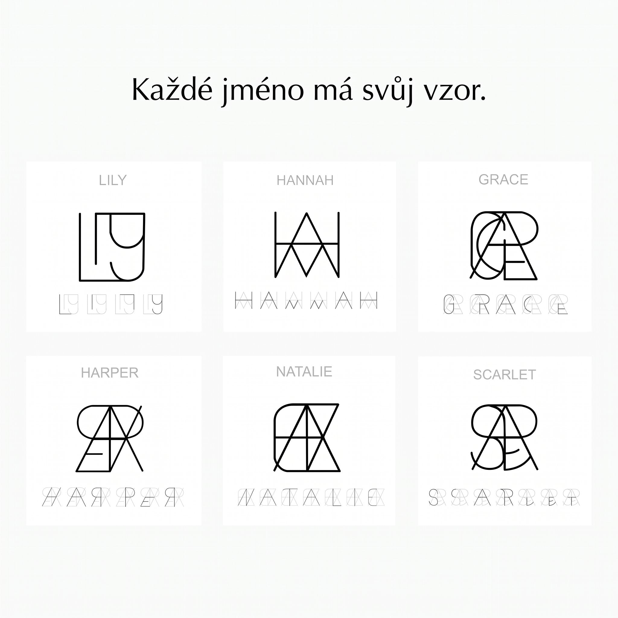 Náhrdelník Geometrické jméno – fotografie 7