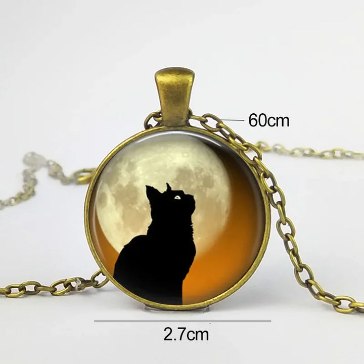 Náhrdelník duch lesa skleněný přívěsek