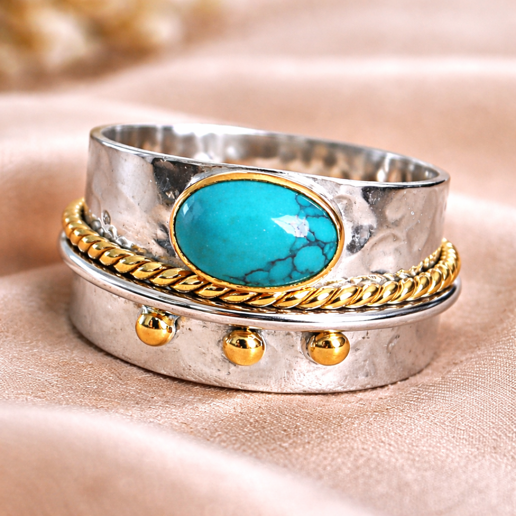Široký prsten s tyrkysem