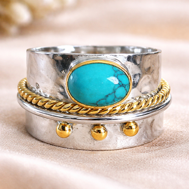 Široký prsten s tyrkysem