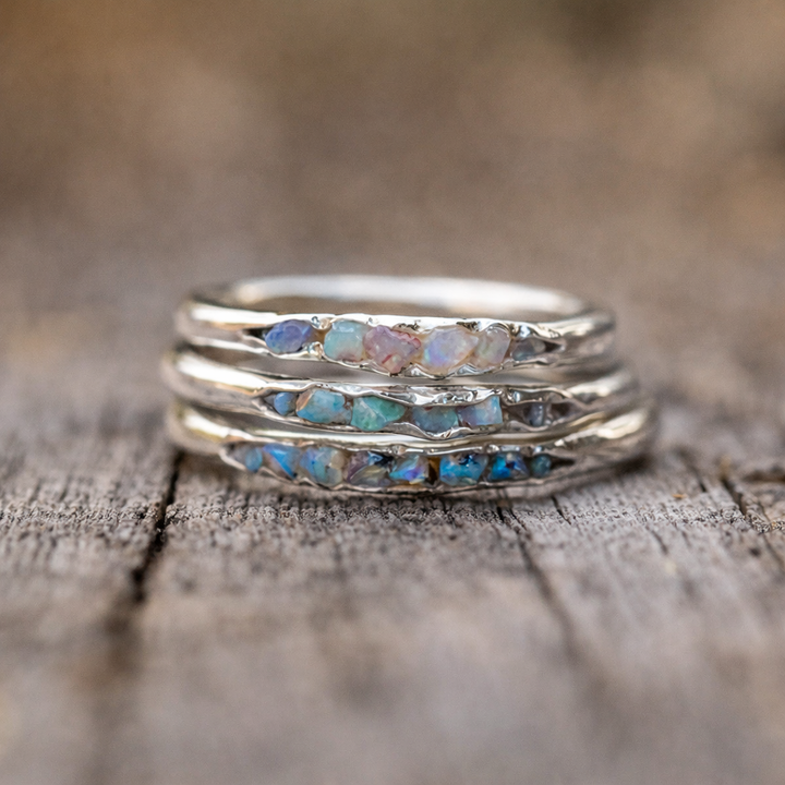 Retro stříbrný prsten modré kameny vrstvy