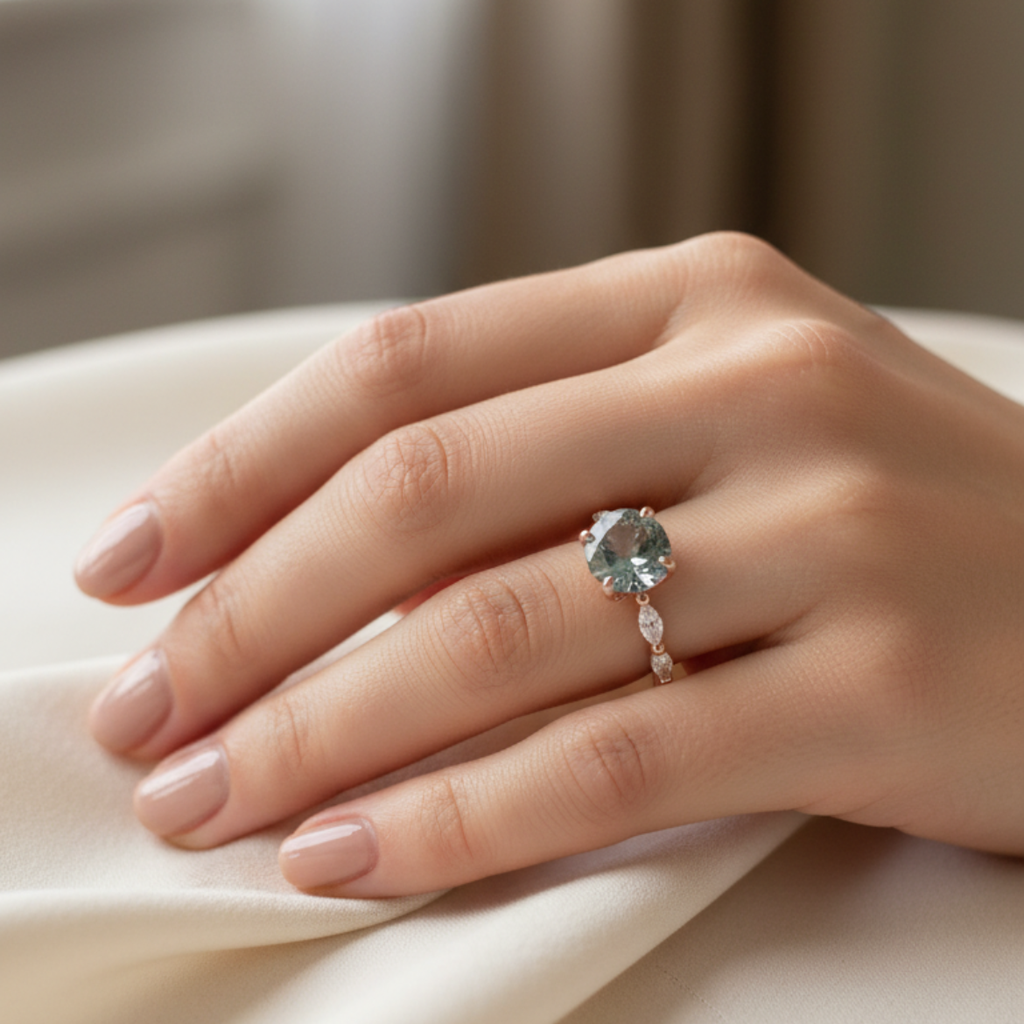 Zlatý prsten safírový lesk