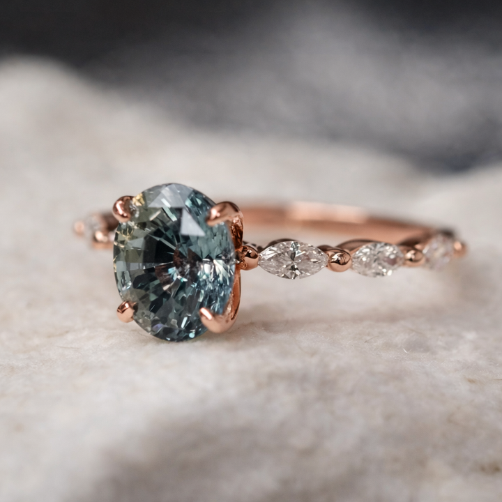 Zlatý prsten safírový lesk