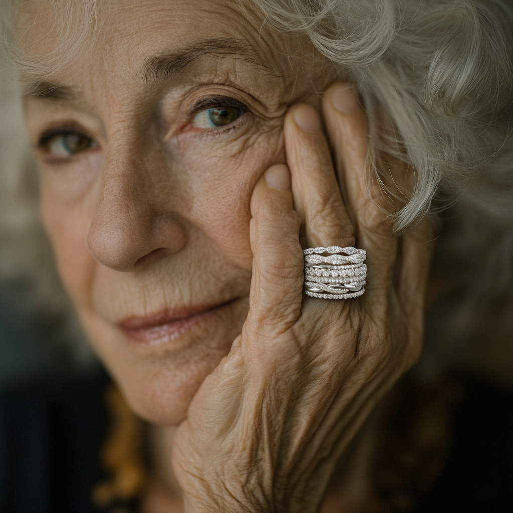 Elegantní vrstvený prsten zirkonie