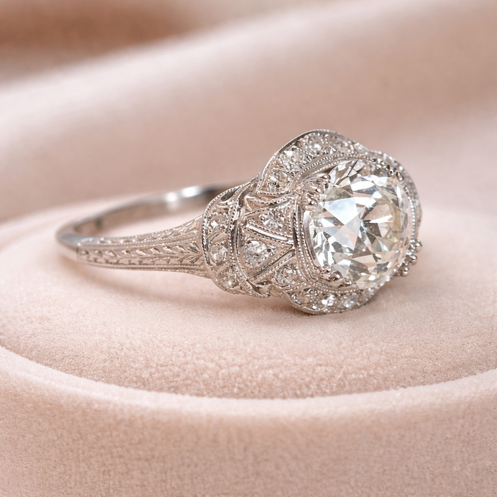 Retro prsten krystalové stříbro