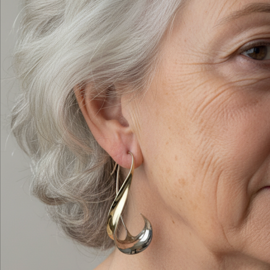 Retro zlaté náušnice