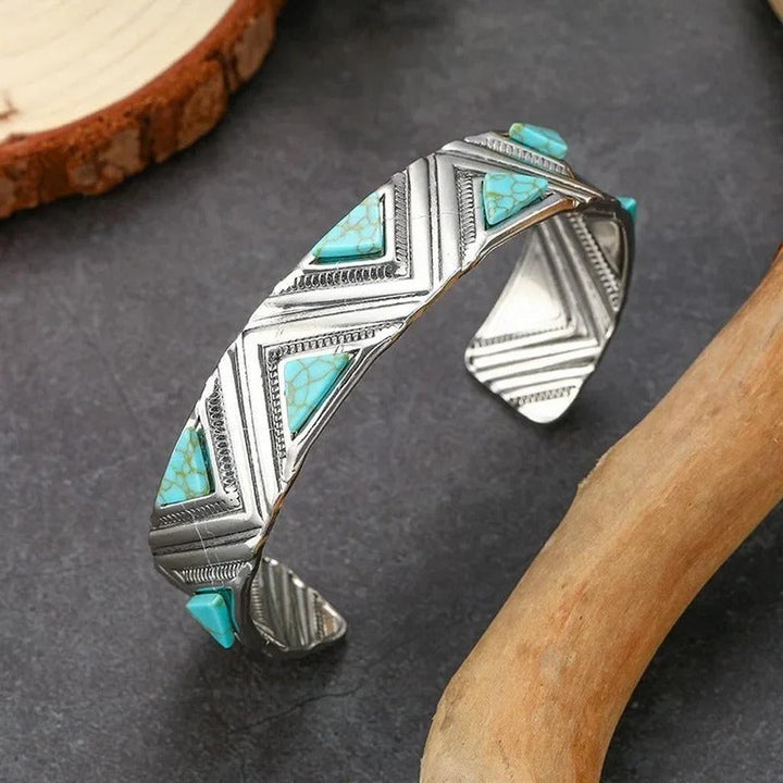Retro boho tribal náramek tyrkys